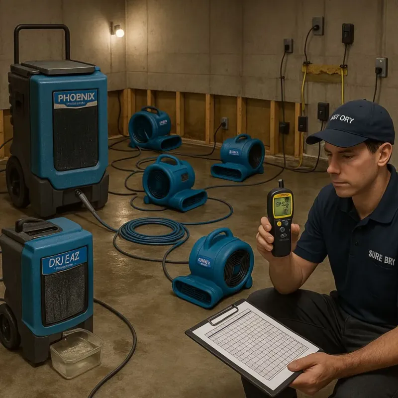 Structural Drying and Dehumidification process in Mertzon, TX